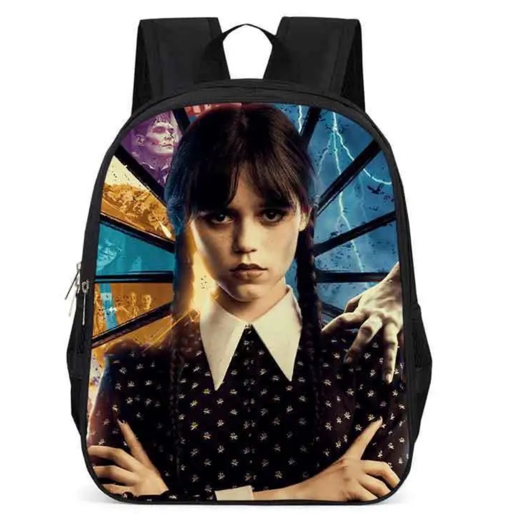 New Wednesday Addams Padded Full-size Backpack - water resistant